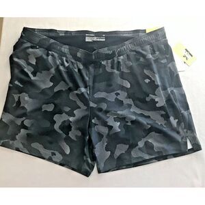 NEW! All in Motion Camo Shorts Mens 2XL Black‎ Quick-Dry Lined Stretch Pockets